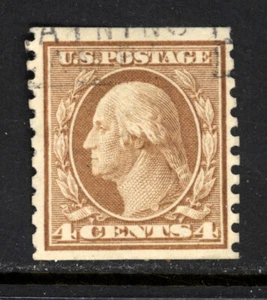 SCOTT 495 1917 4 CENT WASHINGTON REGULAR ISSUE COIL SINGLE USED F-VF! - Picture 1 of 2