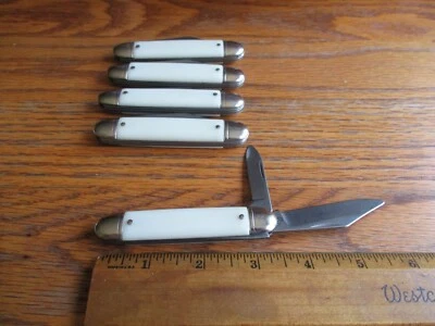 5 Cuchillos de Bolsillo Coloniales Nuevos Antiguo Stock 2 Hojas EE. UU. Blanco Foto 1 de 4