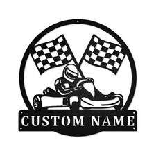 Personalized Go Kart Racing Sports Metal Name Sign Decorative Wall Art Gift