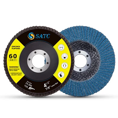100 PACK 4.5" Zirconia Flap Disc 4-1/2 x7/8" 60 Grit Sanding Grinding Flap Wheel - Image 1 of 4