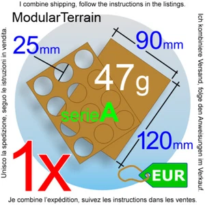 1x MDF Movement Tray 3x4 4x3 (A 5mm) 25mm Round Base War Hammer 40k Wargames - Imagen 1 de 7