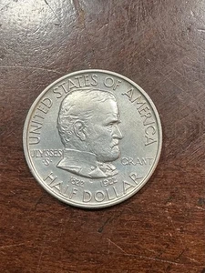 1922 GRANT COMMEMORATIVE SILVER HALF DOLLAR AU DETAILS CLANED - Picture 1 of 2