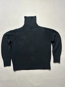 Black LL Bean Knit Turtleneck Sweater Women’s Size Large Cotton No Flaws - Picture 1 of 9