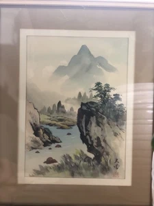Spring In The Himalayas Everest Painting On Silk Vintage Asian Art Work - Picture 1 of 6