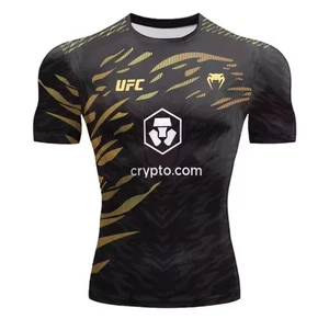 UFC MMA GYM QUICK DRY BREATHABLE T-SHIRT JIU JITSU MUAY THAI TRAINING MEN TOP - Picture 1 of 1