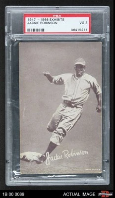 1947 Exhibits Jackie Robinson Dodgers HOF ROYw PSA 3 - VG - Image 1 of 2