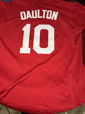 Camiseta deportiva de práctica de bateo roja Darren DAULTON Philadelphia Phillies #10 adulto NUEVA Foto 1 de 4