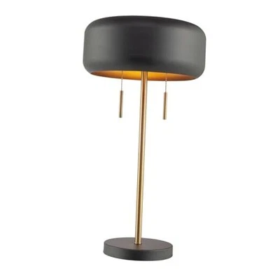  Electric 67347 22" 2-Light Table Lamp, Metallic Table Lamp for Dark Gray - Image 1 of 4