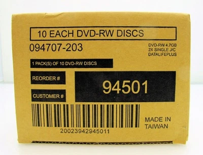 Verbatim DataLifePlus 10-Pack DVD-RW 4.7 GB Rewritable Discs (Factory Sealed) - Image 1 of 3