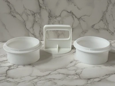 VTG Tupperware Hamburger Patty Press (1) & Ring (2) 884 883 - Image 1 of 4