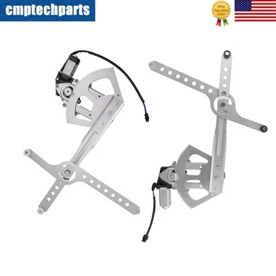 Regulador de ventana eléctrica delantera L + R con motor para 88-99 Chevy C1500-3500 K1500-3500 Foto 1 de 4