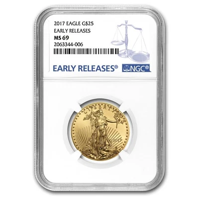 2017 1/2 oz American Gold Eagle MS-69 NGC (Early Releases) - Image 1 of 3