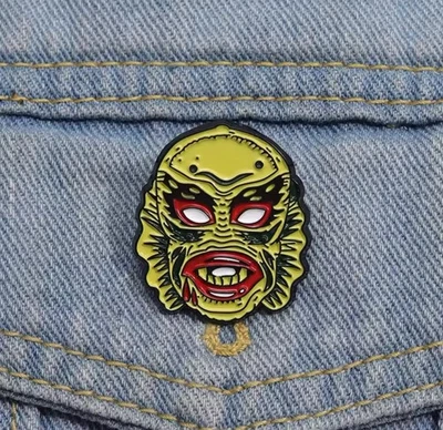 Pin Criatura de la Laguna Negra Espalda de Goma Horror Monstruo ENVÍO GRATUITO Foto 1 de 4