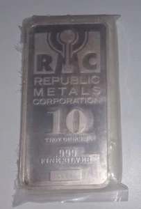 10oz. Republic Metals Corporation (RMC) 0,999 Feinsilberbarren - Bild 1 von 2