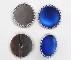 25mm Round Jewel Brads Settings with 2 Prongs - 15 Pieces - Picture 1 of 2