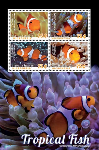 Micronesia 2014 - Tropical Fish Stamp - Sheet of 4 stamps - MNH Cover