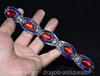 8.4" ancient Chinese Silver inlay Red crystal jewelry ornaments hand chain