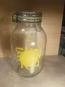 Sun Tea Container Glass Vintage Hermetic W Recipe Bail Top 3 Liter USA Carlton - Picture 1 of 6