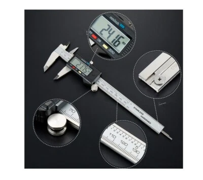 Fuß Rechts Schieber Elektronische Digital 150 MM IN Edelstahl Mit LCD Bildschirm - Bild 1 von 4