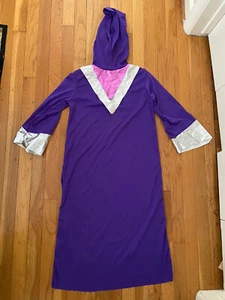 Silver Purple Pink Child Youth Hooded Costume Size L Wizard Clown Halloween - Picture 1 of 7