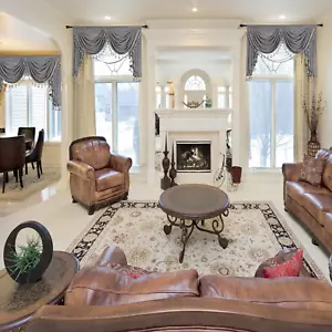 Waterfall Valances for Windows Valance Curtains with Tassels Luxury Chenille ... - Picture 1 of 8