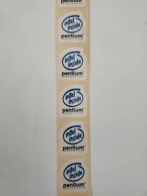 Vintage Lot of 10 pcs Blue Intel inside Pentium stickers approx 2 X 2 cm - Image 1 of 2