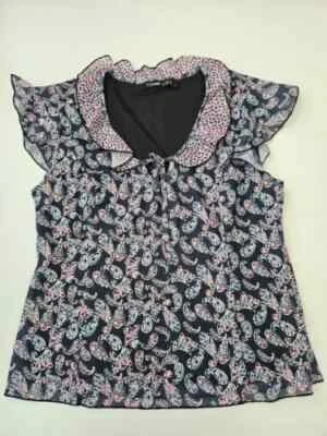 👚Zweiteiler Damen Gr. L 40 SHIRT UND ROCK MIT VOLANTS MESH CHICK FESTLICH 👚 - Bild 1 von 4