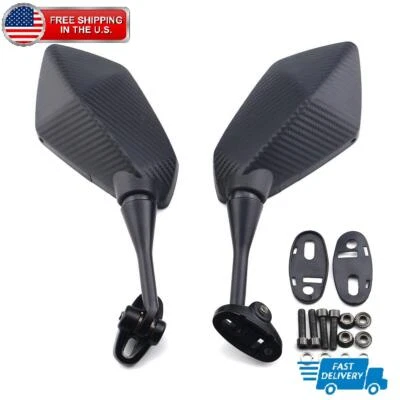 For Kawasaki Ninja 250R 2008 2009 2010 2011 2012 Carbon Rear view Side Mirrors - Image 1 of 4