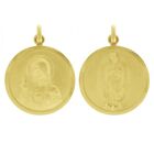 Pendentif médaille Guadeloupe et Sacré-Cœur de Jésus réversible en or jaune 14 carats