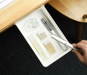 Hidden Under Desk Table Drawer Tray Storage Organizer Holder Self Adhesive Box - Picture 1 of 8
