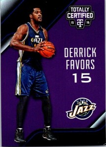 2015-16 Panini Totally Certified Mirror Purple Derrick Favors 36/50 Utah Jazz