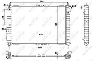 Engine Cooling Radiator Fits Chevrolet Aveo / Kalos Daewoo Kalos NRF 53902 - Picture 1 of 5