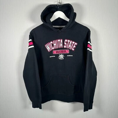 Sudadera con Capucha Wichita State Shockers Para Mujer Grande WSU Negra Estampado Gráfico Logo Sudadera con Capucha Foto 1 de 4