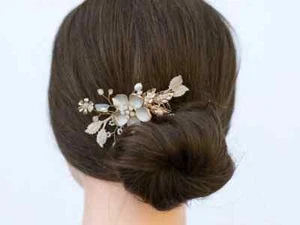 Blush Bridal Hair Comb Hairpiece for wedding accessory - Picture 1 of 6