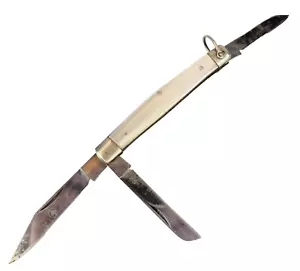 NICE VTG PASTOR ALEMAN 3 BLADE POCKET KNIFE WITH LANYARD RING - Picture 1 of 11