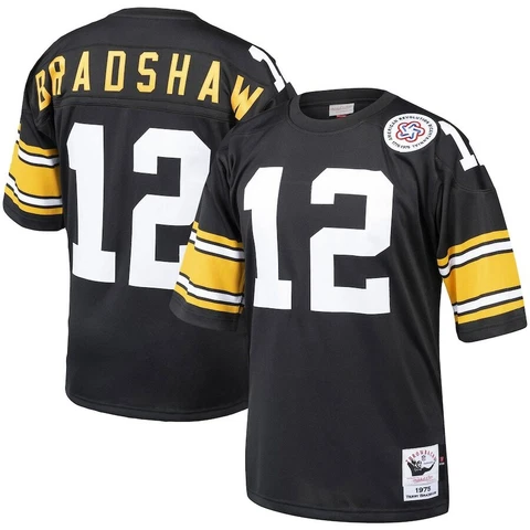 Pittsburgh Steelers Terry Bradshaw Mitchell & Ness Black 1975 Authentic Jersey Cover