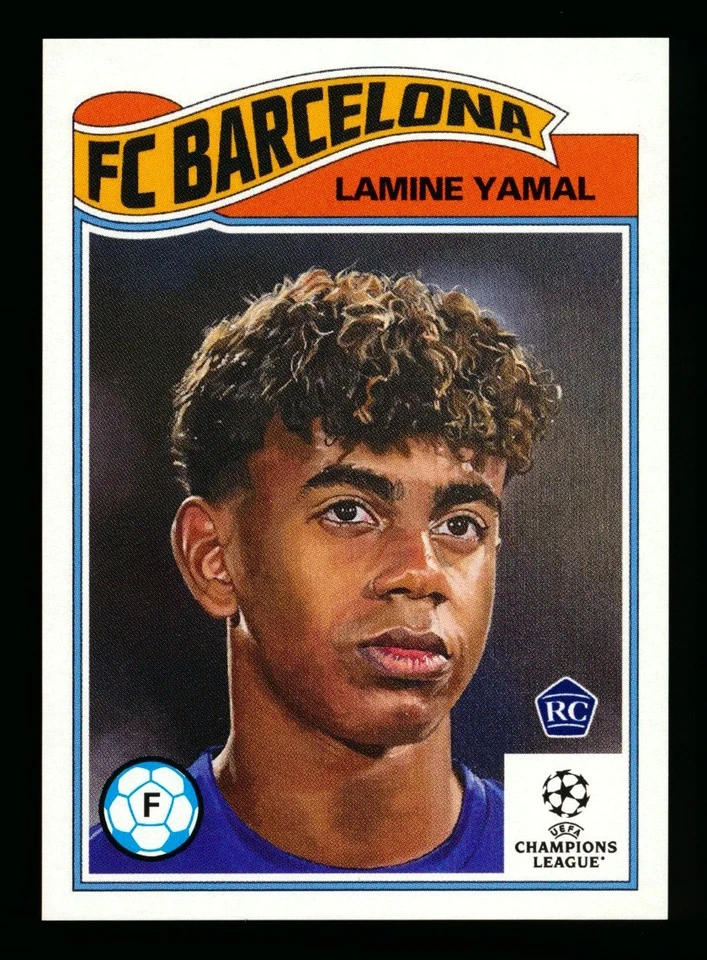 2023-24 TOPPS LIVING #596 LAMINE YAMAL RC BARCELONA 17-YEAR SUPERSTAR ROOKIE SP! - Image 1 of 2