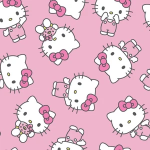 Tela Feline Drive HELLO KITTY Sweet Cats Rosa - Se vende por yarda - Imagen 1 de 6