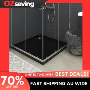 Shower Base Tray Black 90x90 cm Low Threshold Durable Fibreglass ABS 8913 - Picture 1 of 8