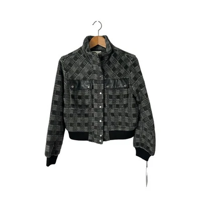 Bagatelle sz маленький клетку bomber куртка черный/серый смешанные медиа женщин - Изображение 1 из 2