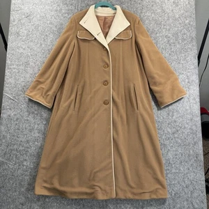 Vintage Arnel Coat Womens Large Double Collar Contrast Trim Mod 60s Retro - Picture 1 of 14