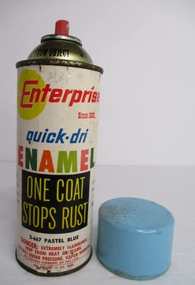 Vintage Enterprise S-667 Pastel Blue Enamel Spray Paint - Metal Cap - Image 1 of 4