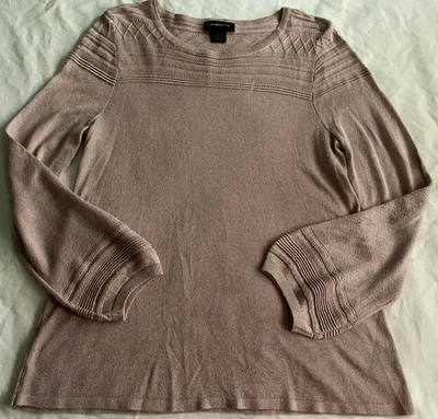 Suéter grande para mujer Liz Claiborne Career manga globo brillante elegante vacaciones Foto 1 de 4