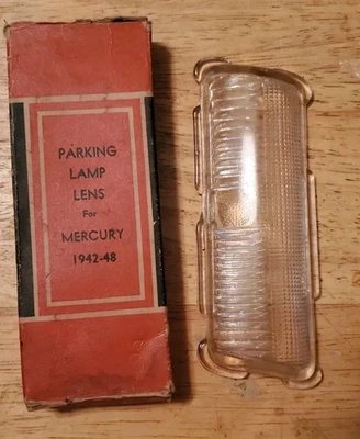 1942-48 Mercury NOS Oem 29A-13208-9 PL 652 Lynx Parking  Lens Clear  Left Only - Image 1 of 4