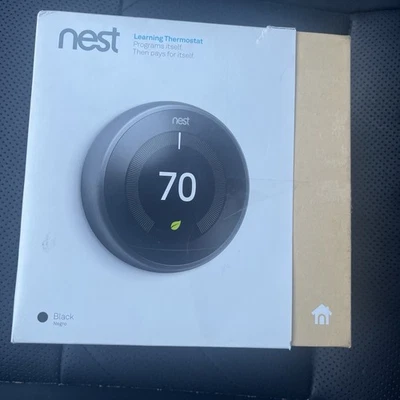 NEST 3rd Generation Learning Black Programmable Thermostat T3016US Open Box - Image 1 of 4