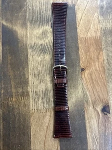 Vintage echt Eidechsenleder Honig Uhrenarmband 20 mm goldfarben - Bild 1 von 6