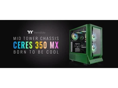 Thermaltake Ceres 350 MX Racing Green Mid Tower ATX Case; 3 Pre-installed ARGB F - Image 1 of 4