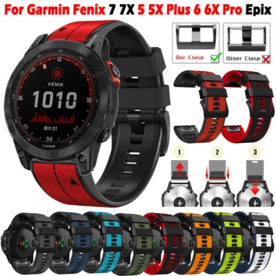 Cinturino Silicone Sgancio Rapido per Orologio Garmin Fenix 7/7X 6/6X Pro 5/5X 3HR - Immagine 1 di 4