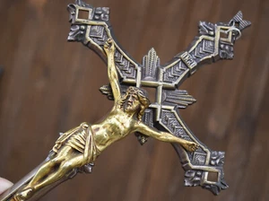 ⭐Crucifijo vintage bronce, cruz de pared religiosa ⭐ - Imagen 1 de 9