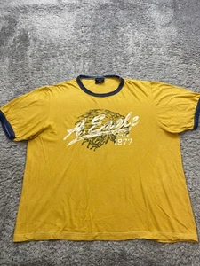 Vtg American Eagle Shirt Mens XL Yellow Indian Chef Head Spell Out Logo Crewneck - Picture 1 of 9